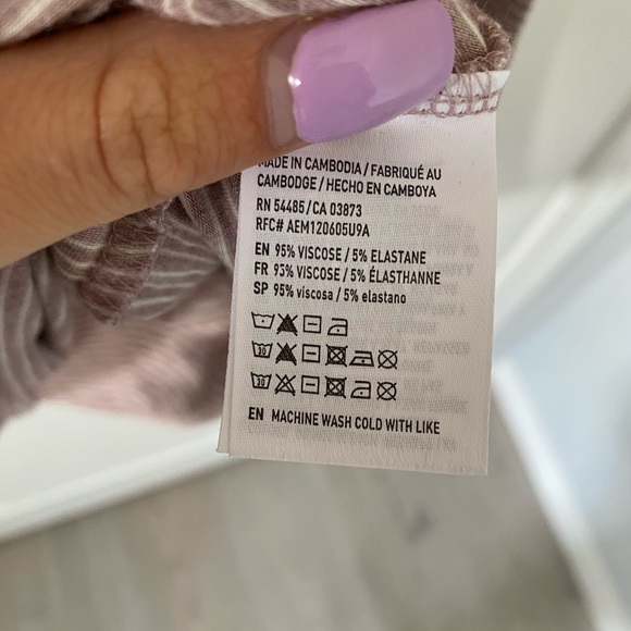 American Eagle Soft&Sexy Striped Bell Sleeve Top - Picture 5 of 5